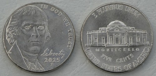 Usa centesimi nichel 2025 p - usa,